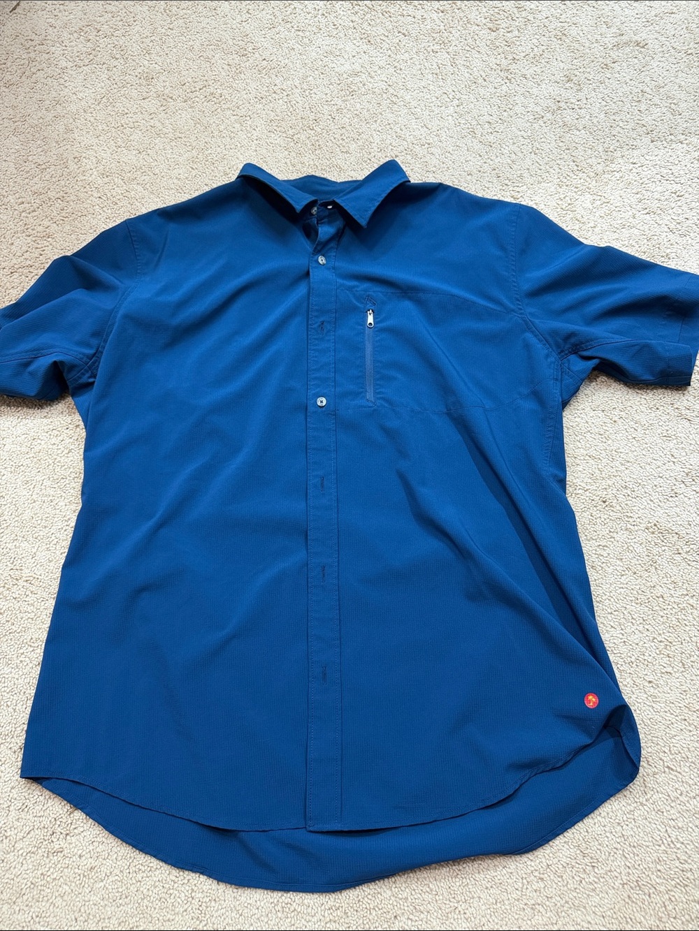 Men's Casual Short-Sleeve Button-Down Shirt — Royal Blue